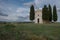 The chapel of the Vitaleta Madonna is a small sacred building