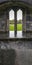 Chapel window and graveyard