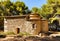 Chapelle de la Trinite stone Holy Trinity Chapel of Abbaye de Lerins monastery on Saint Honorat island offshore Cannes in France