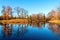 The Chapelle pond in Alexander Park in late autumn