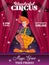 Chapiteau circus flyer with cartoon clown