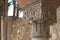 Chapiter column with ornaments in Nasrid palace of Alcazaba, Malaga, Spain