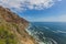 Chapman`s Peak Drive along rocky coastal landscape in Cape Town
