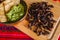 Chapulines, grasshoppers snack traditional Mexican cuisine from Oaxaca mexico