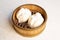 Char Siew barbecued pork bun dim sum of traditional Cantonese yum-cha dim sum Asian gourmet cuisine