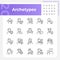 Character archetypes pixel perfect linear icons set