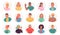 Character avatars set. Business men and women are smiling. Multicultural persons for profile design