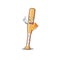 Character baseball bat in cartoon bring envelope shape