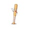 Character baseball bat in cartoon okay shape