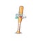 Character baseball bat in cartoon professor shape