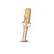 Character baseball bat in cartoon smirking shape