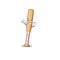 Character baseball bat in cartoon successful shape