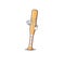 Character baseball bat in cartoon thumbs up shape