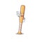 Character baseball bat in cartoon two finger shape
