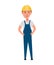 Character builder profession. Men worker occupation in the uniform. Isolated vector illustration in cartoon style