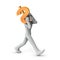 A character carrying a dollar. It represents the management of assets.