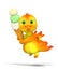 Character cartoon dragon holding ice cream 3d rendering