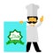 Character - Chef - Holding A Halal Sign