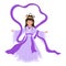 Character Of Chinese Goddess Wearing Purple Costume On White