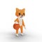 Character corgi playing basketball