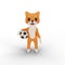 Character corgi playing soccer