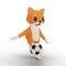 Character corgi playing soccer