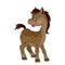 Character of cute brown foal, cartoon illustration, isolated object on white background, vector