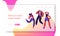Character Dancing on Street Landing Page. Freestyle Music Cool Action Party. Young Man, Teenager Flexible Acrobatic Activity Sport