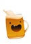 Character delicious mug of fresh cold beer