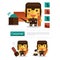 Character design Carpenter career, icon vector with white background