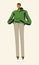 Character design of an isolated standing an Afro-American tall man dressed in sportswear