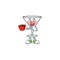 Character a drinking in cup in the cartoon cocktail