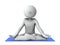 A character that enhances concentration with yoga. 3D rendering.