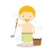 Character from Finland in a traditional sauna. Vector Illustration