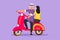 Character flat drawing Arabian couple with scooter vintage, pre-wedding. Happy man and cute woman with motorcycle, amorous