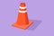 Character flat drawing traffic cone logo. Icon for traffic on road, street and construction. Orange caution bollard. Safety and