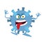 Character funny coronavirus molecula. Vector microbe monster