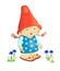 Character garden gnome little Girl