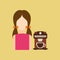 character girl cup coffee espresso icon graphic