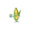 Character holding juice in the cartoon a corn