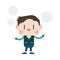 Character illustration design. Businessman message cartoon,eps