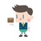 Character illustration design. Businessman sending letter cartoon,eps