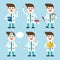 Character illustration design. Doctor set cartoon