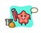 Character Illustration of starfish as a plumber