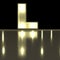 Character L font with reflection. Light bulb glowing letter alph