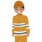 Character of a lifeguard, firefighter or other worker in a working special uniform, cartoon character