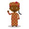 Character from Mali or Central Africa dressed in the traditional way