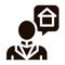 Character Man Thinking Dream Buy House glyph icon