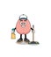 Character mascot of brain as a cleaning services