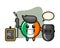 Character mascot of ireland flag badge as a welder